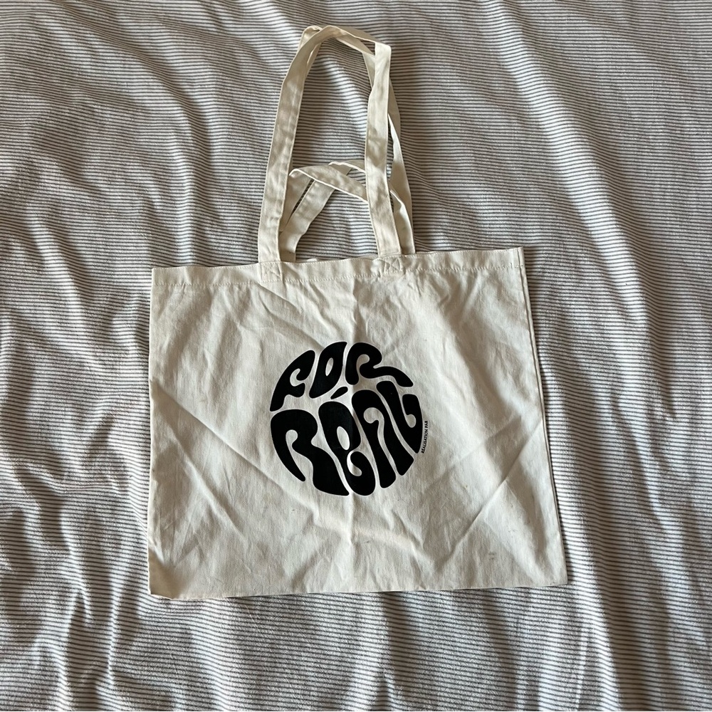 Realisation Par Cream and Black Tote Bag